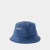 Jacquemus Le Bob Gadjo Bucket Hat -  - Cotton - Blue In Blue