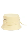 Jacquemus Le Bob Gadjo Bucket Hat In Pale Yellow 205