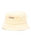 Jacquemus Relaxed Strap Detail Cotton Twill Hat In Yellow