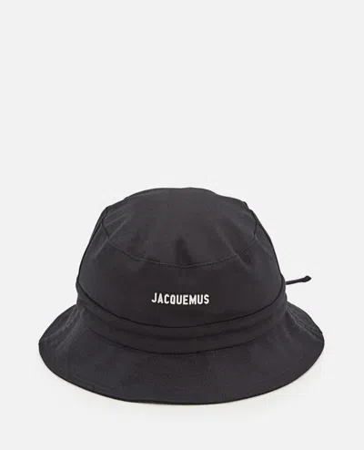 Jacquemus Le Bob Gadjo Cotton Bucket  Hat In Black