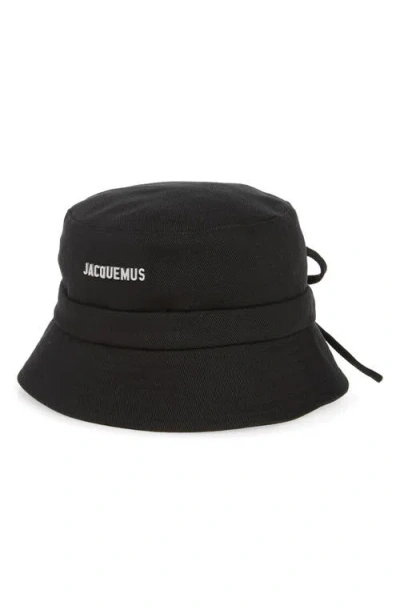 Jacquemus Le Bob Gadjo Cotton Bucket Hat In Black 990