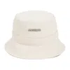 Jacquemus Cotton Bucket Hat With Structured Crown And Wide Brim In White