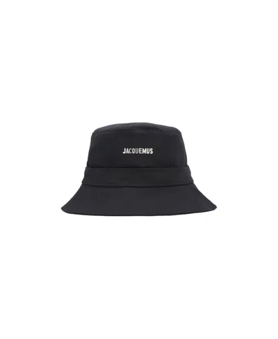 Jacquemus Le Bob Gadjo Knotted Bucket Hat In Black