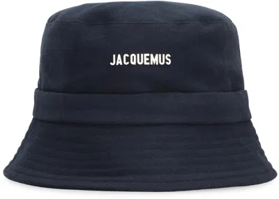 Jacquemus Le Bob Gadjo Logo Plaque Bucket Hat In Navy