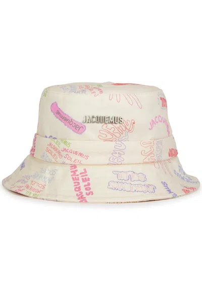 Jacquemus Le Bob Gadjo Logo-print Cotton Bucket Hat, Bucket Hat In Multicoloured
