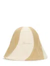 Jacquemus Beige And White Canvas Bob Hat In Beige