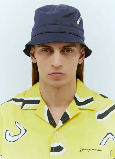 Jacquemus Le Bob Ovalie Bucket Hat In Blue