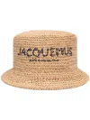Jacquemus Le Bob Pesco Straw Bucket Hat In Brown
