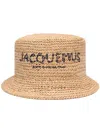 Jacquemus Le Bob Pesco Straw Bucket Hat In Brown