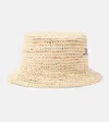 Jacquemus Le Bob Pesco Raffia Bucket Hat In Beige