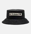 Jacquemus Le Bob Plage Raffia Bucket Hat In Black