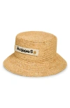Jacquemus Le Bob Plage Raffia Bucket Hat In Neutral