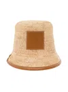 Jacquemus 'le Bob Soli' Beige Bucket Hat With Logo Patch In Multicolor