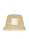 Jacquemus Le Bob Soli Raffia Bucket Hat In Beige