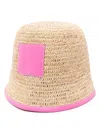 Jacquemus Soli Woven Bucket Hat In Pink & Purple