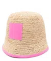 Jacquemus Soli Woven Bucket Hat In Beige