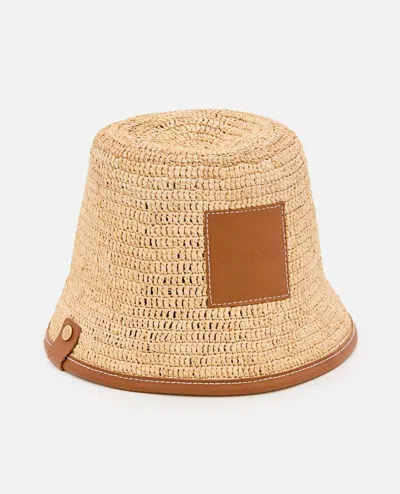 Jacquemus Le Bob Soli Raffia Hat In Brown