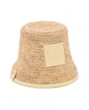 Jacquemus Natural Logo Bucket Hat In Neutrals