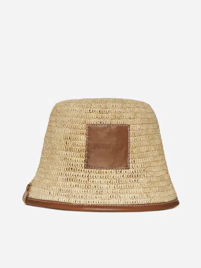 Jacquemus Le Bob Soli Bucket Hat In Light Brown