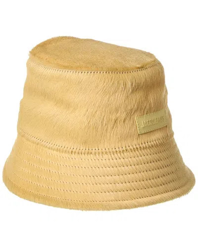 Jacquemus Le Bob Sperone Haircalf Hat In Neutral