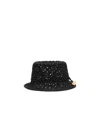 Jacquemus Le Bob Spiaggia Woven Raffia Bucket Hat In Black