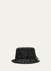Jacquemus Le Bob Spiaggia Woven Raffia Bucket Hat In Black