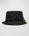 Jacquemus Le Bob Spiaggia Woven Raffia Bucket Hat In Black