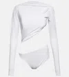 Jacquemus Carozzu Open-back Cutout Stretch-jersey Bodysuit In White
