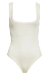 Jacquemus Le Body Gros Grain Rib Cotton Bodysuit In White
