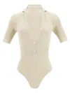 Jacquemus Button-up Short-sleeved Knitted Top In Beige