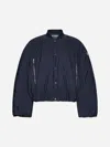 Jacquemus Le Bomber Croissant Cropped Jacket In Blue