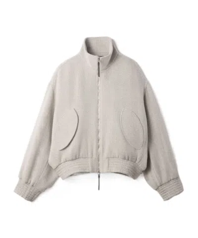Jacquemus Le Bomber Losange Zip Jacket In Gray
