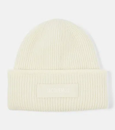 Jacquemus Le Bonnet Alpaca And Wool-blend Beanie In White