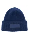 Jacquemus Gros Grain Ribbed Beanie In Blue