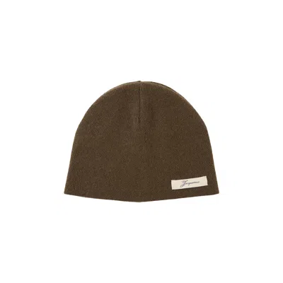 Pre-owned Jacquemus Le Bonnet Chevron 'khaki' | Brown | Men's Size Onesize