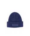 Jacquemus Le Bonnet Coarse Grain Wool Hat In Blue