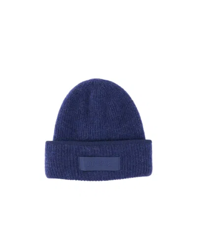Jacquemus Le Bonnet Coarse Grain Wool Hat In Blue
