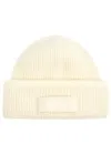 Jacquemus Le Bonnet Gros Grain Beanie Hat In Off White