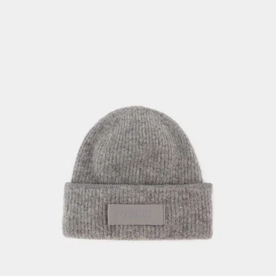 JACQUEMUS LE BONNET GROS GRAIN BEANIE - JACQUEMUS - WOOL - DARK GREY