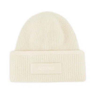 Jacquemus Le Bonnet Gros Grain Beanie In White