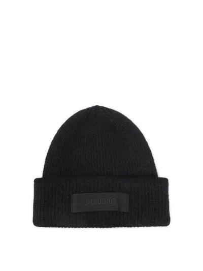 Jacquemus Le Bonnet Gros Grain Hat In Black