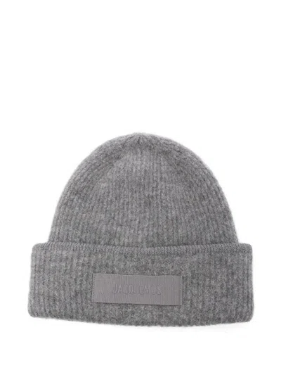 Jacquemus "le Bonnet Gros Grain" Hat In Gray