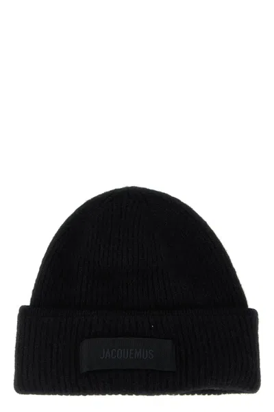 Jacquemus 'le Bonnet Gros-grain' Beanie In Black