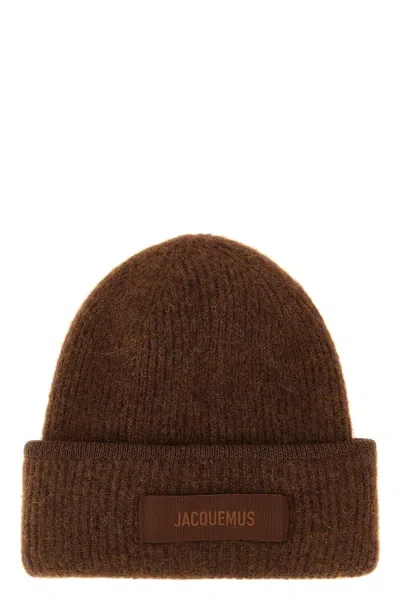 Jacquemus Gros Grain Beanie In Brown