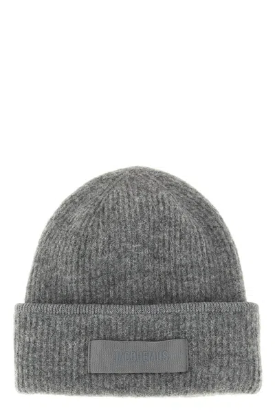 Jacquemus 'le Bonnet Gros-grain' Beanie In Gray