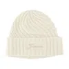 Jacquemus Le Bonnet Tourni White Beanie With Turn-up Brim And Logo Lettering On The Front In Wool Man In White