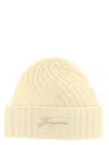 Jacquemus Off White Le Bonnet Tourni Beanie Cap In Neutral
