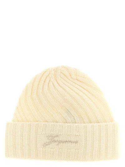 JACQUEMUS LE BONNET TOURNI HATS WHITE