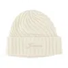 Jacquemus Womens Off-white Tourni Ribbed Cashmere And Wool Beanie In White