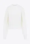 Jacquemus Embroidered Cropped Sweater In White